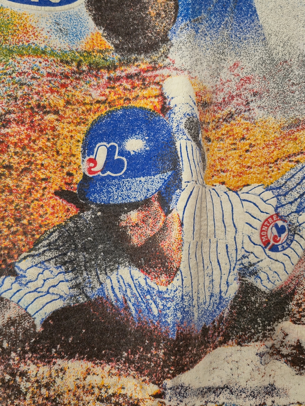 Vintage 1993 Montreal Expos All Over Print T-Shirt Bulletin Athletic - Picture 6 of 16